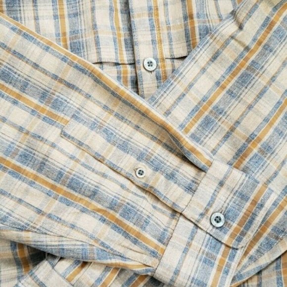 Wrangler Mens Brown Button Front Plaid Long Sleeve Collared Hiking Shirt Size XL - Picture 3 of 9